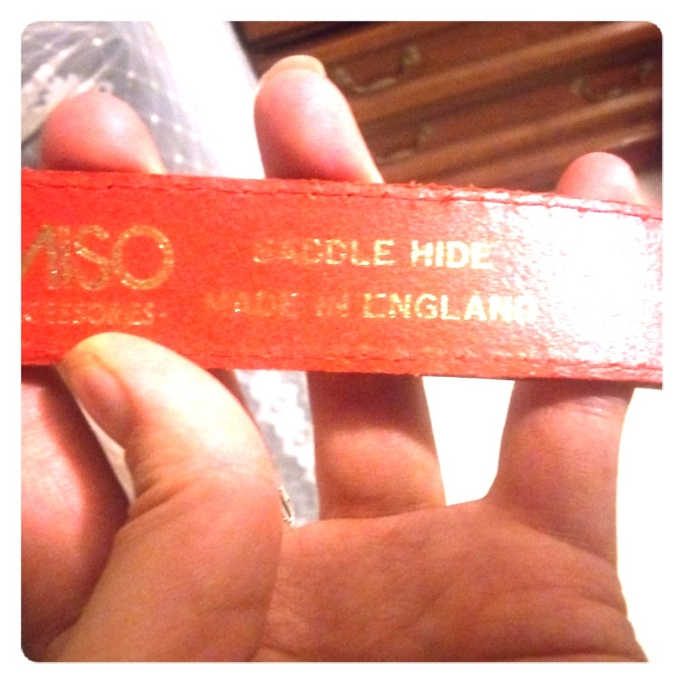 Red saddle leather Belt from England